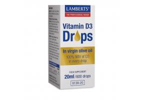 Lamberts Vitamin D3 Drops Συμπλήρωμα Βιταμίνης D, 20ml/600 drops