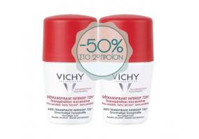 Vichy Deodorant Resist Roll On 72hrs Αποσμητικό για την Έντονη Εφίδρωση -50% ΕΚΠΤΩΣΗ ΣΤΟ 2ο ΠΡΟΪΟΝ, 2 x 50ml