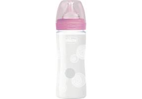 Chicco Glass Well Being 0m + Pink 240ml
