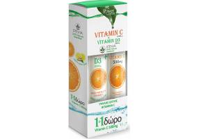 Power Health Vitamin C 1000mg & D3 1000iu Stevia 24 effervescent tablets & Vitamin C 500mg 20 effervescent tablets