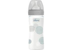 Chicco Glass Well Being 0m + Gray 240ml