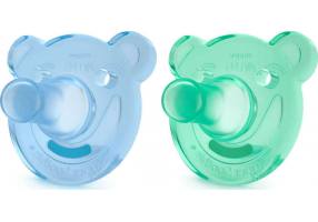 Philips Avent Soothie Silicone Pacifier Shapes Blue / Green 3m + 2pcs