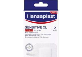 Hansaplast Sterile Self Adhesive Pads Med + Sensitive XL 7x6cm 5pcs