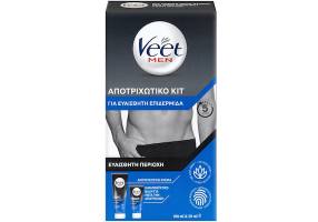 Veet Men Hair Removal Kit for Men's Sensitive Area with Hair Removal Cream, 100ml & Soothing Balm for After Hair Removal, 50ml, 