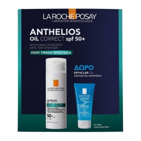 LA ROCHE POSAY - Anthelios Oil Correct Photocorrection Daily Gel-Cream SPF50+ (50ml) & ΔΩΡΟ Effaclar Gel (50ml)