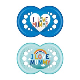 MAM - Ι Love Mummy & Daddy Πιπίλα Σιλικόνης 6-16m Boy (170SB2) | 2τμχ