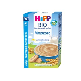 HIPP - Bio Κρέμα Δημητριακών με Γάλα   Μπισκότο 6m+ | 450gr