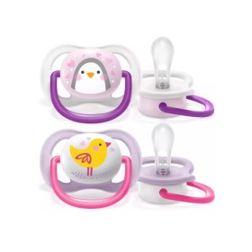 AVENT - Ultra Air Animals Ορθοδοντική Πιπίλα Σιλικόνης 0-6m Ροζ (SCF080/06) | 2τμχ