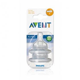 AVENT - Θήλες σιλικόνης γρήγορης ροής 4 οπών 6m+ | 2τμχ