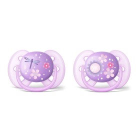 AVENT - Ultra Soft Ορθοδοντική Πιπίλα Σιλικόνης  6-18m Μωβ  (SCF227/22) | 2 Τμχ