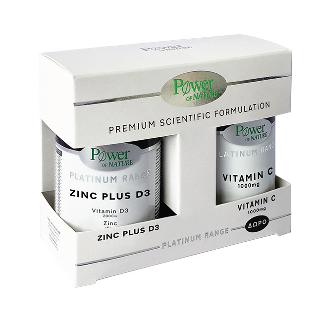 POWER HEALTH - Platinum Range Zinc PLUS D3 (30 caps)   Vitamin C 1000mg  (20 caps)