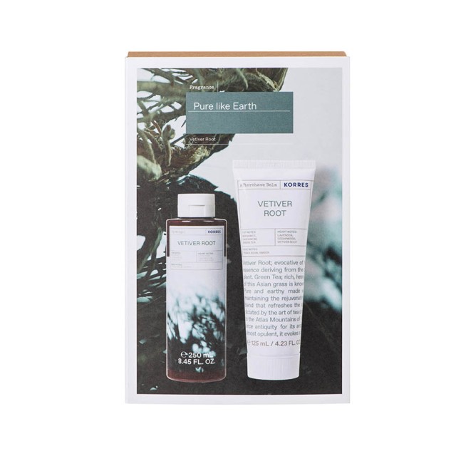 KORRES - Pure like Earh Vetiver Root Showergel (250ml)   Vetiver Root Aftershave Balm (125ml)