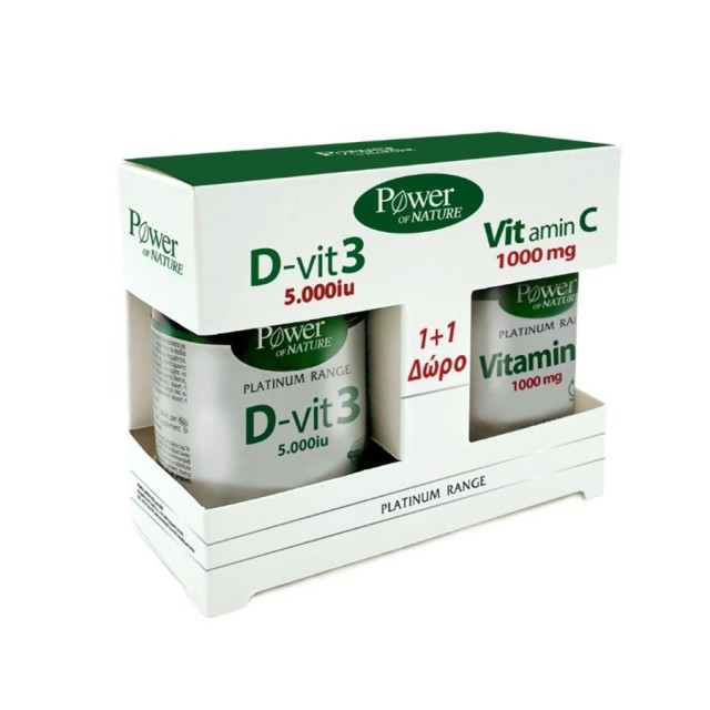 POWER HEALTH - Platinum Range D-vit3 5000iu (60 caps)   Platinum Range Vitamin C 1000mg  (20 caps)