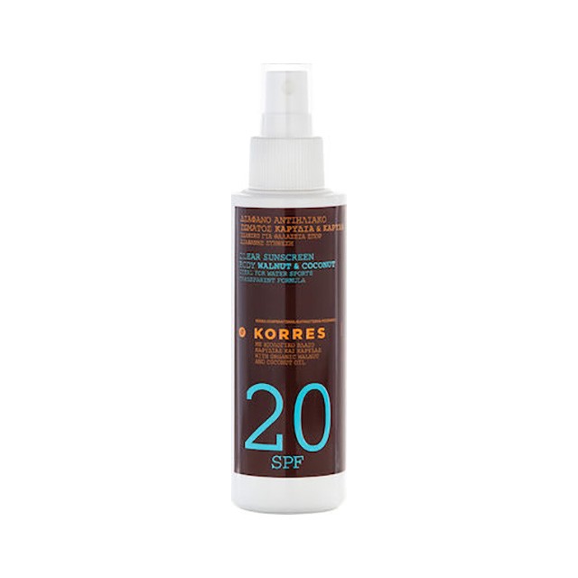 KORRES - Clear Body Walnut & Coconut Sunscreen SPF20 | 150ml