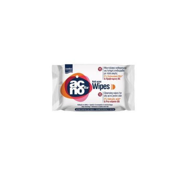 INTERMED Acnofix Anti-Acne Cleansing Wipes Oily Skin 15τμχ