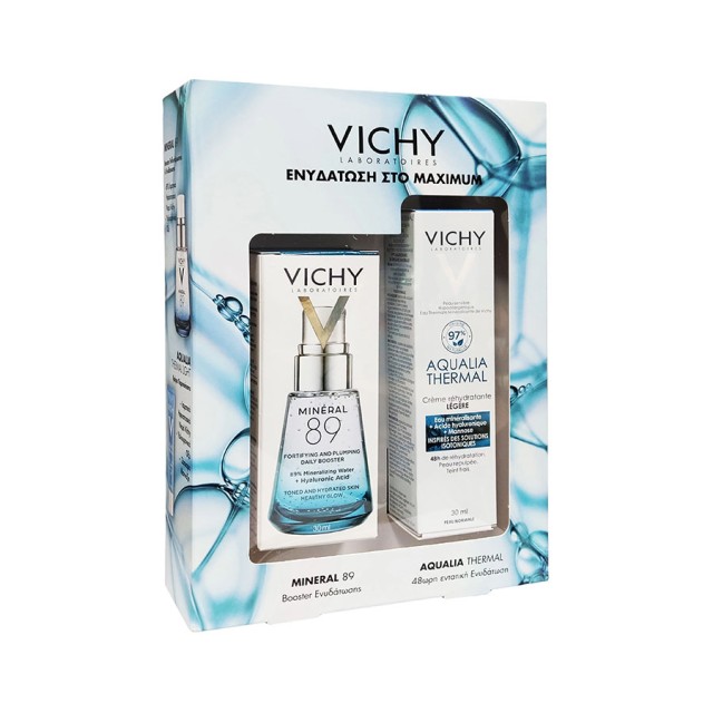 VICHY - Promo Mineral 89 Daily Booster (30ml)   Aqualia Thermal Light Cream (30ml)