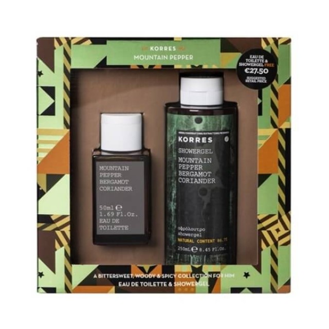 KORRES - PROMO Mountain Pepper / Bergamot / Coriander Eau De Toilette (50ml) & Showergel (250ml)