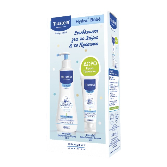 MUSTELA - Hydra Bebe Body lotion (300ml)   Hydra Bebe Facial Cream (40ml)