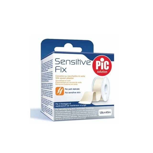 PIC SOLUTION - Sensitive Fix Αυτοκόλλητο Ρολό Λευκοπλάστη από Μετάξι 1,25cmx5m | 1τμχ