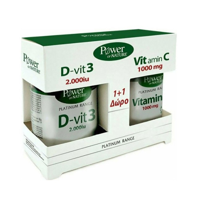 POWER HEALTH - Platinum Range D-vit3 2000iu (60 caps)   Platinum Range Vitamin C 1000mg  (20 caps)