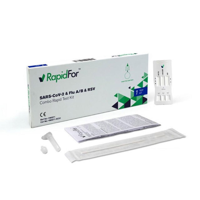 RAPIDFOR - SARS-CoV-2 & Flu A/B Antigen Combo Test Kit | 1τμχ