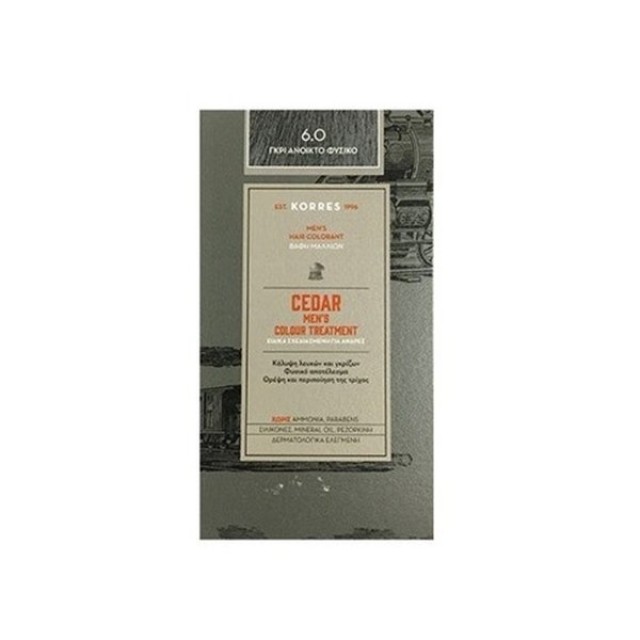 KORRES - Cedar Mens Colour Treatment 6.0 Γκρί Ανοιχτό Φυσικό | 40ml