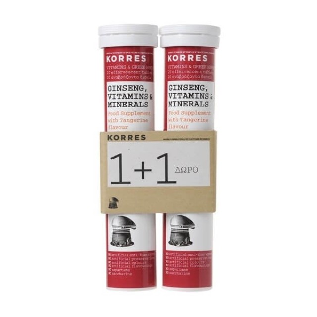 KORRES - Ginseng,Vitamins   Minerals (1+1) | 2x18 tabs