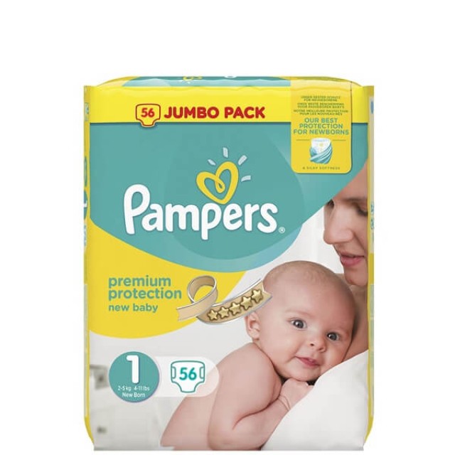 PAMPERS - Πάνες New Baby New No1 (2-5Kg)  | 56packs