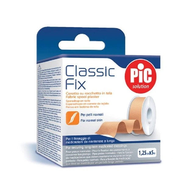 PIC SOLUTION - Classic Fix Ρολό Λευκοπλάστη από Ύφασμα 1.25cmx5m | 1τμχ