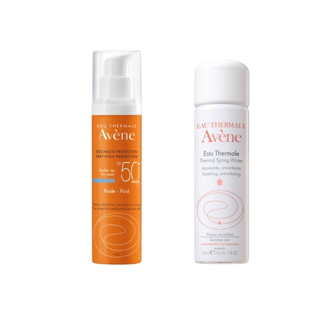 AVENE - Fluide Dry Touch SPF50+ (50ml)   Eau Thermale Spray (50ml)