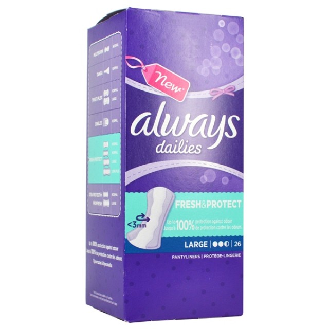 ALWAYS - Dailies Fresh & Protect Large Σερβιετακια | 26τμχ