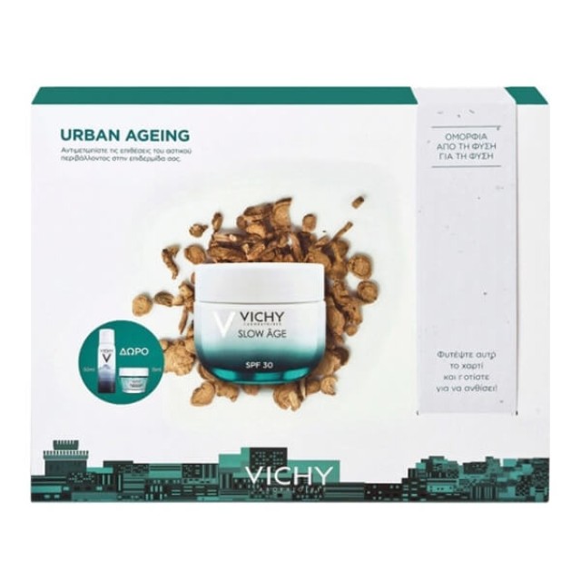 VICHY - Urban Ageing Slow Age Crème SPF30 (50ml) & Eau thermale spray (50ml) Masque Mineral (15ml) 