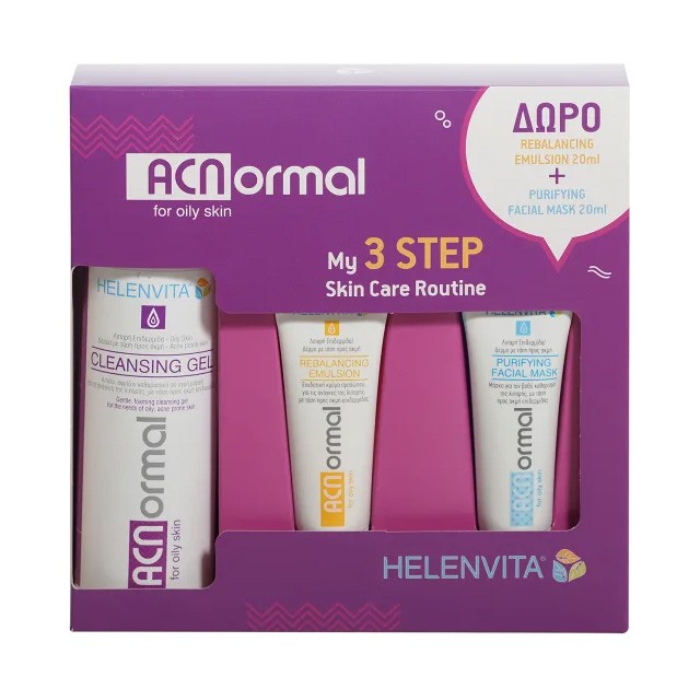 HELENVITA - ACNormal Cleansing Gel (200ml)   Δώρο ACNormal Rebalancing Emulsion (20ml)   ACNormal Purifying Facial Μask (20ml)