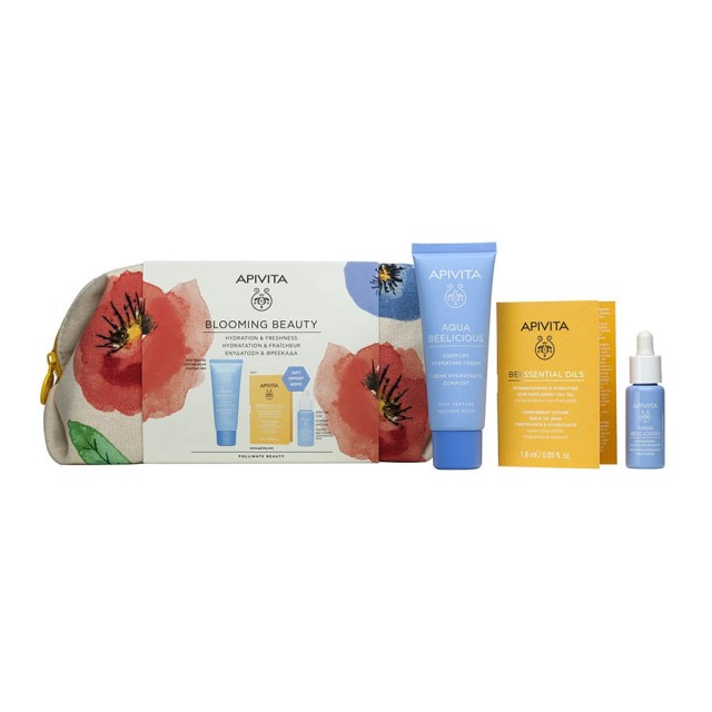 APIVITA - Promo Blooming Beauty Hydrating Bouquet Aqua Beelicious Rich Cream-Gel με Λουλούδια   Μέλι (40ml)   ΔΩΡΟ Aqua Beelicious Booster (10ml)   Beessential Oils Day Oil (1,6ml)   Νεσεσέρ