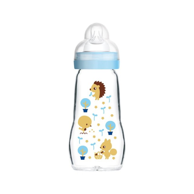 MAM - Feel Good Premium Glass Γυάλινο Μπιμπερό 2m+ Boy (375SB) | 260ml