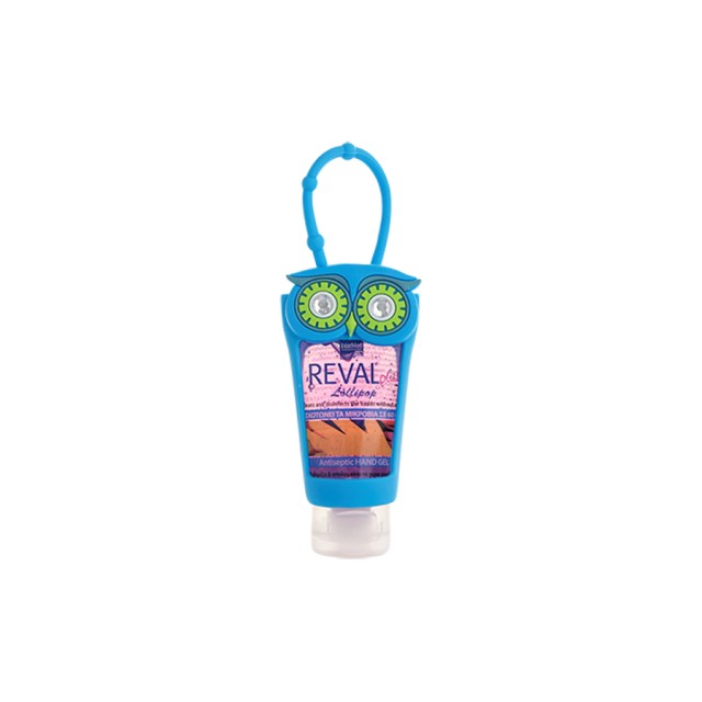 INTERMED - Reval Plus Lollipop Kids Antiseptic Hand Gel Blue Owl Case | 30ml